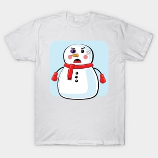 Snowman Boxer - Funny Illustration T-Shirt